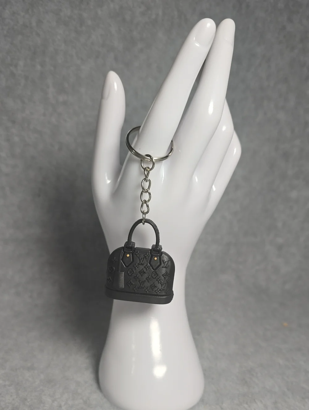 Mini Black Monogram Purse Keychain